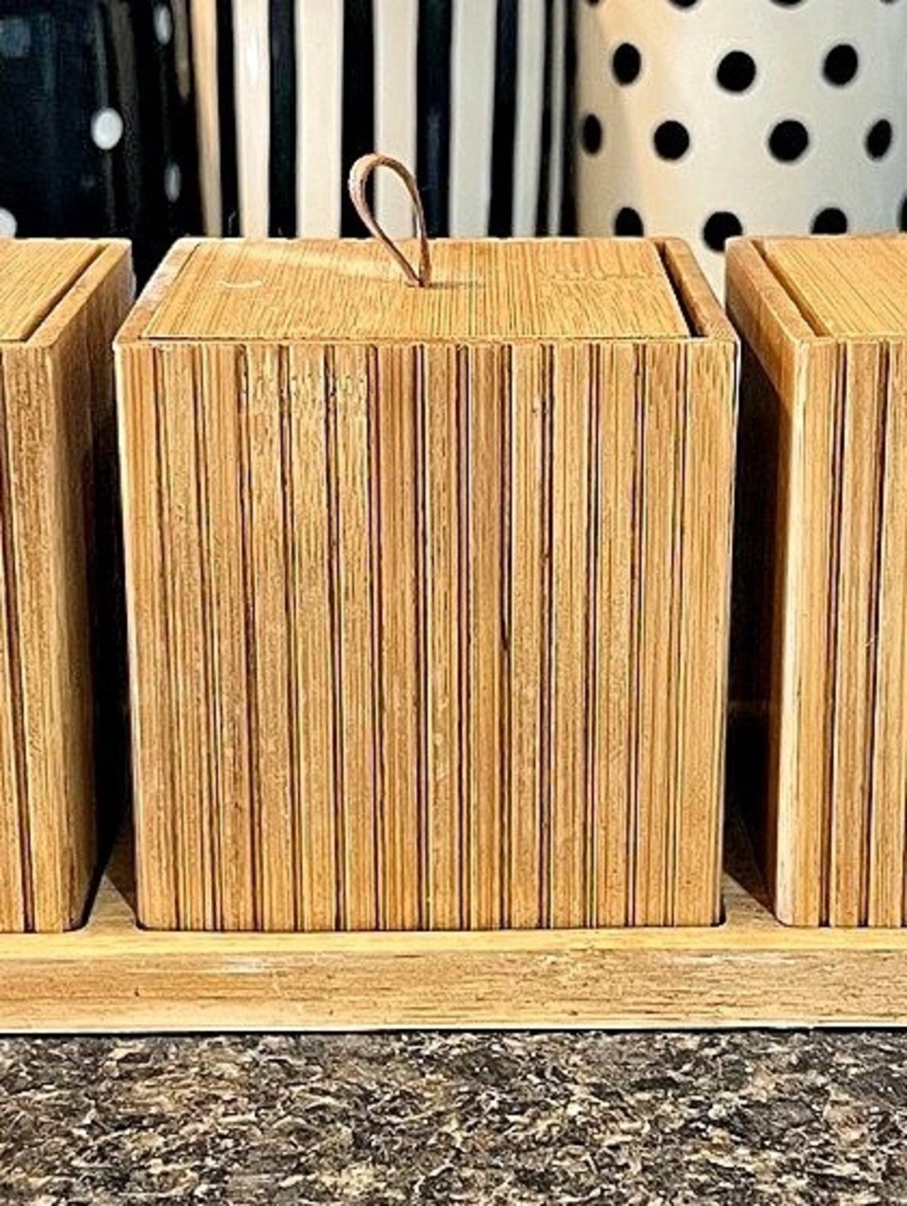 Bamboo 3-Compartment Storage Organizer with Lids